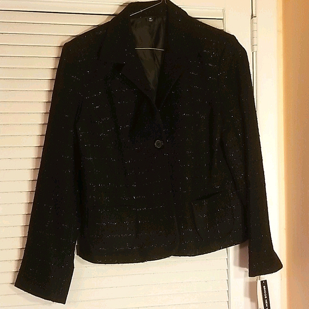 Briggs New York sparkly thread black blazer